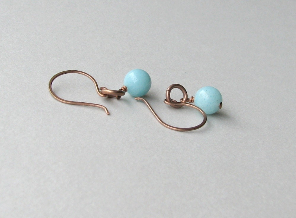 Amazonite Antiqued Copper (USA) Earrings