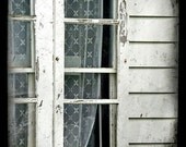 Dreamy Window Photograph - TTV Black and White Art Photo - Shabby House Old Building Tattered Crumbling Church - Surreal Haunted House