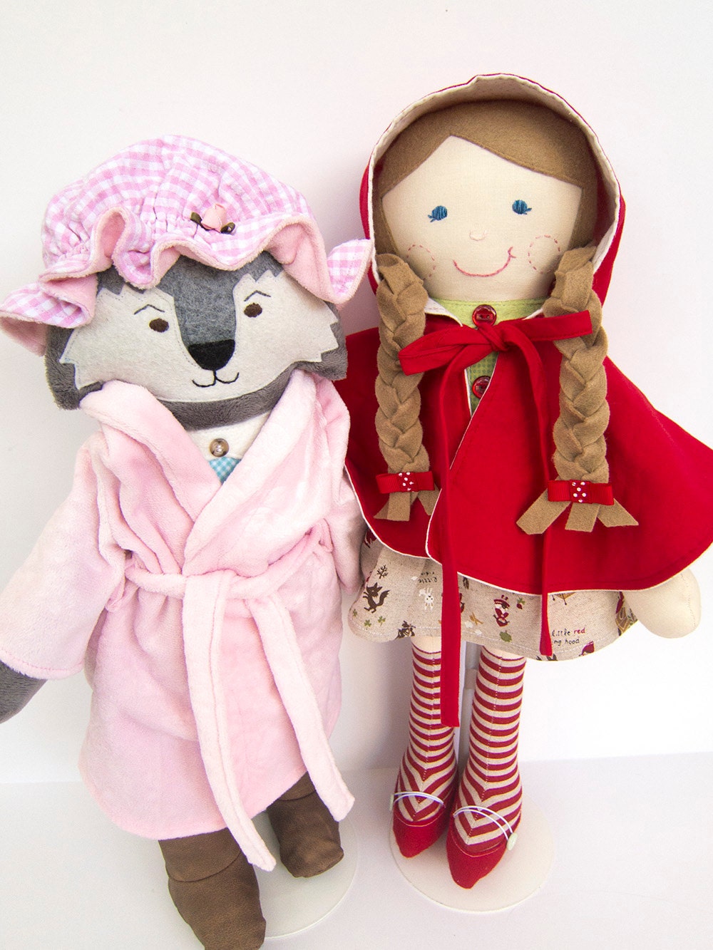 Little Red Riding Hood Big Bad Wolf Cloth Doll Rag Doll Ready to Ship