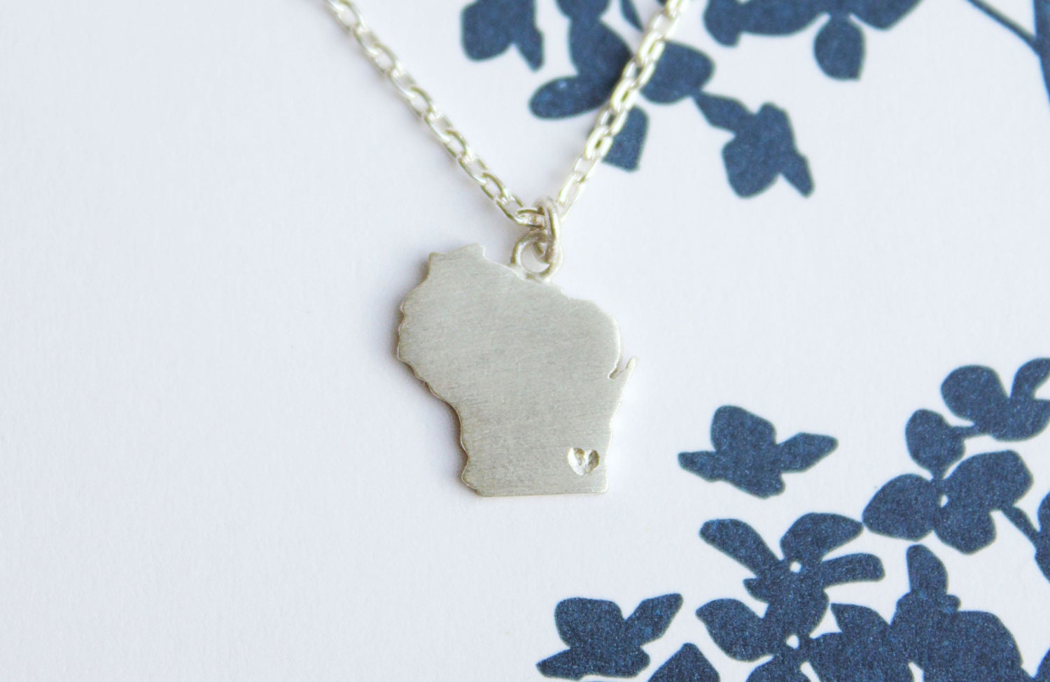 Wisconsin State Pendant // Sterling Silver // Great Gift // Cherish Anywhere You Love, Live, or Want to Be // State Necklace // State Charm