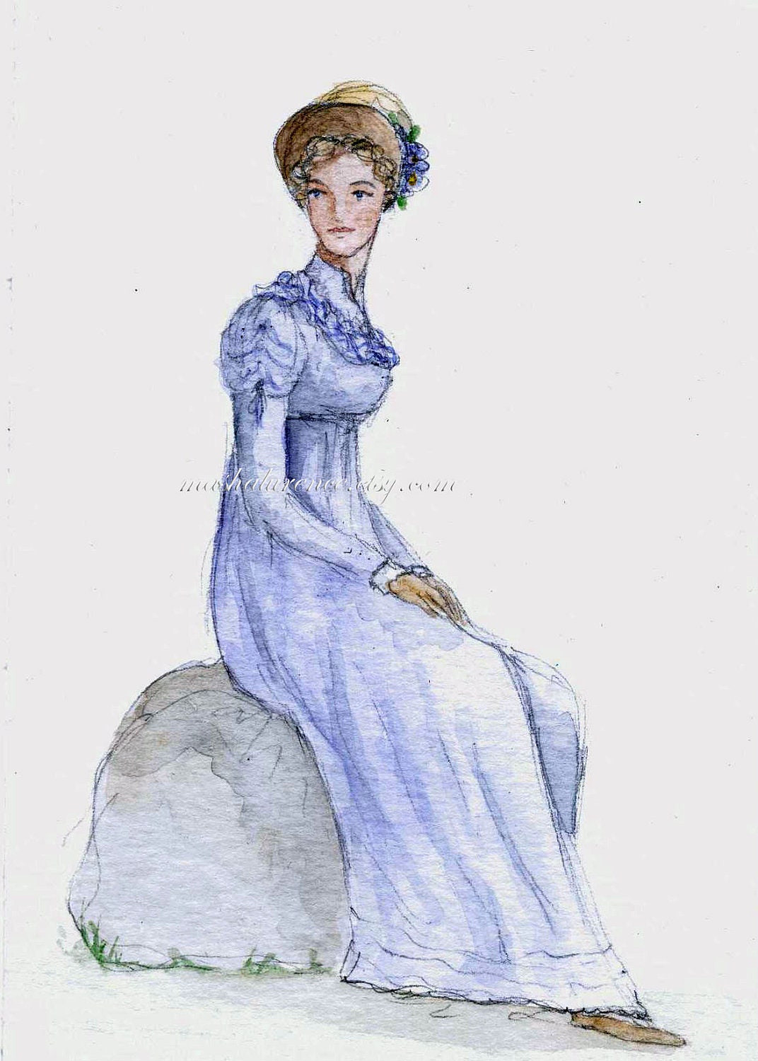 Emma art print.  5x7.  Jane Austen.