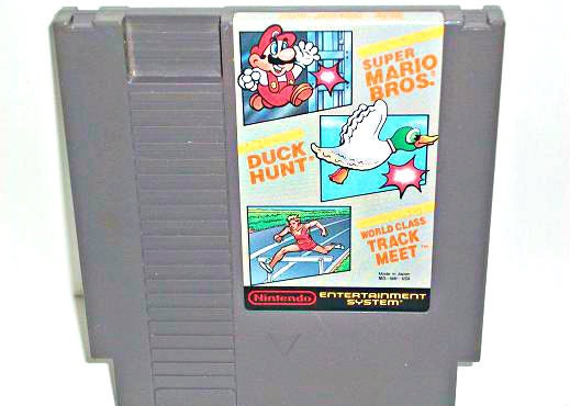 1985 Super Mario Bros, Duck Hunt, and World Class Track Meet NES Video Game - Nintendo Retro Gamer Gift