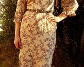 Lovely 70s 30s style PAISLEY FLORAL ruffle DRESS