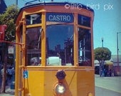 Orange Streetcar Trolley Car San Francisco California - 5 x 7 Fine Art Print