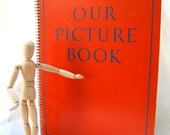 Vintage LARGE Picture Book//Teacher Book// 1940//Orange//Illustrated from Tessiemay