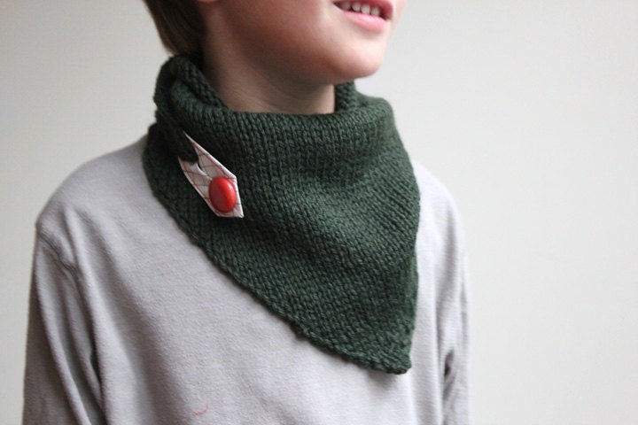 Forrest Green Triangle Scarf - One Size Fits Most - Ready to Ship