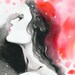 Watercolor Fashion Illustration, Print of Original Watercolor Painting, titled: Paris Red