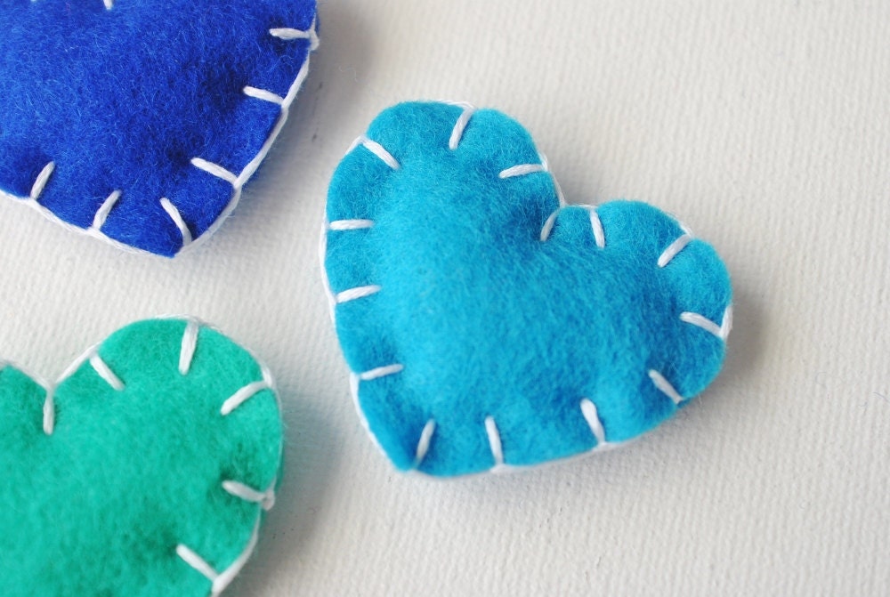 PERSONALIZED Heart Magnets - Custom Colors - Set of THREE (3) Magnets - Easter Gift