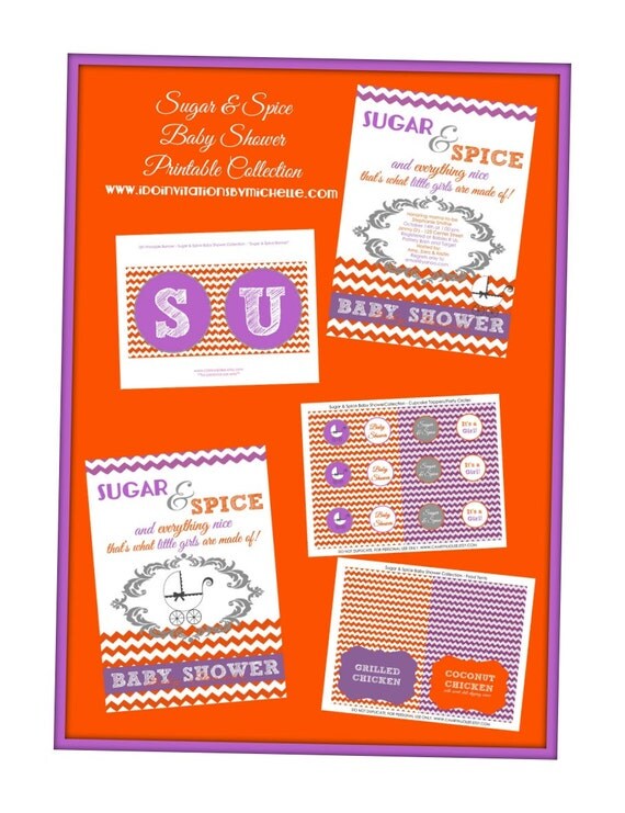 Sugar & Spice Baby Shower Printable Collection - Digital Files Il_570xn