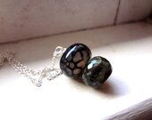 Spiderweb. Gemstone duo stack necklace