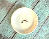 Typewriter Font Hand Painted Ring Holder