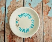 Happily Ever After Couple's Initials Custom Hand Painted Engagement Ring Holder