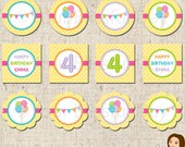 PRINTABLE Personalized Polka Dot Party Circles Il_170x135