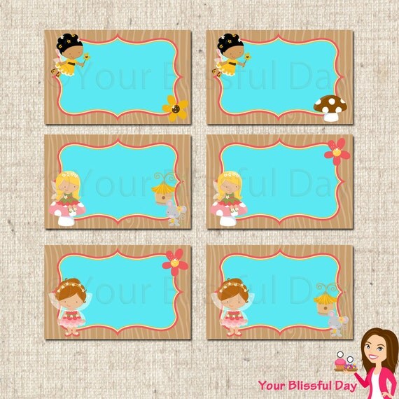 PRINTABLE Fairy Label Tents (Character of your choice) Il_570xn