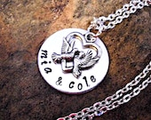 Personalized Jewelry, Sweetheart Necklace, Lovebird Necklace, Sweetheart Jewelry, Hand Stamped Jewelry