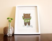 Square Bear - 8x10 Bear Art Illustration Print