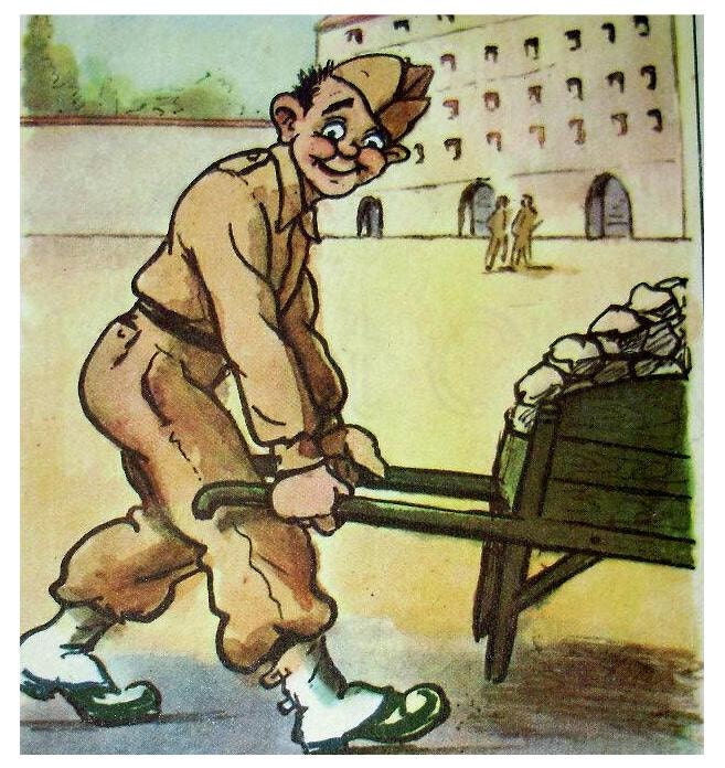 Vintage Humorous French Military Cartoon Postcard -The Regiment are Kind...