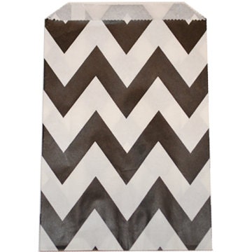 Chevron Black Goodie Favor Treat Bags - Qty 12 Il_570xn