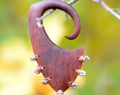 0g (8mm) Organic Wood, Metal and Stone Gauged Earrings / Plugs -hive- SOLD