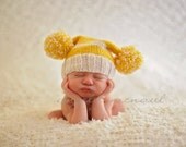 Newborn Hat, Baby Boy Hats, Knit Newborn Hat, Knit Baby Hat, Pom Pom Hat, Newborn Photo Props, Newborn Girl Hats
