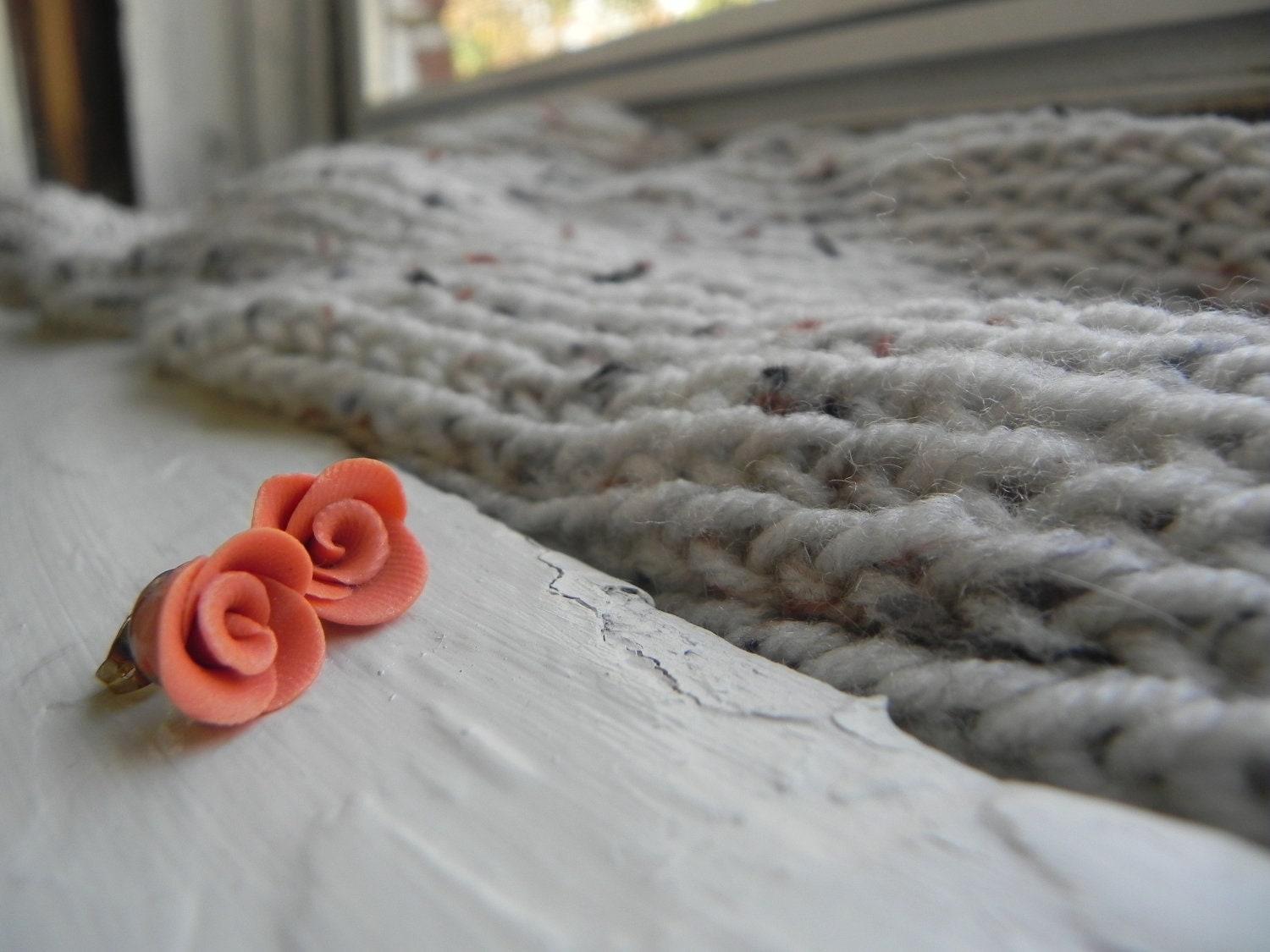 Coral Rose Earrings