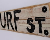 Surf Street Surf Sign Surf Decor Wood Beach Sign Distressed Wood Vintage Style Surfer Boy Girl Coastal Surf Nursery Baby Kids Party