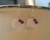 Hello Kitty Earrings - Dangle Paper Earrings with Purple Bow & Crystals