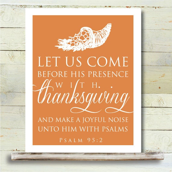 Thanksgiving PRINTABLE 8x10 Art Poster Bible Verse Psalms