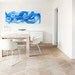 Modern Art Original Painting Canvas Abstract Acrylic - Fine Art - by Linnea Heide - 12x36 Inches - Blue White Silver