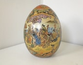 Vintage Japanese Satsuma Porcelain Egg Reproduction