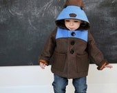 Boys Teddy Bear Coat in Blue