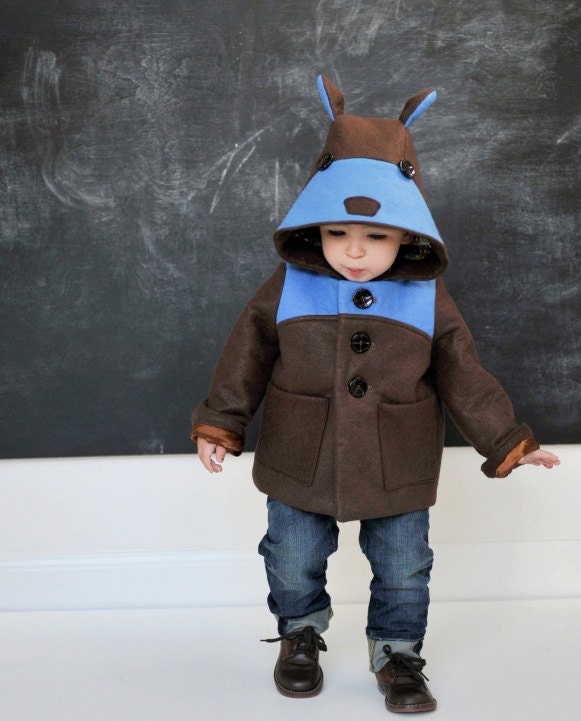 Boys Teddy Bear Coat in Blue