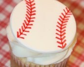 Fondant cupcake topper Baseball