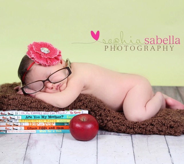 Shabby Fabric Red and White Headband (Newborn, Infant, Toddler, Child)