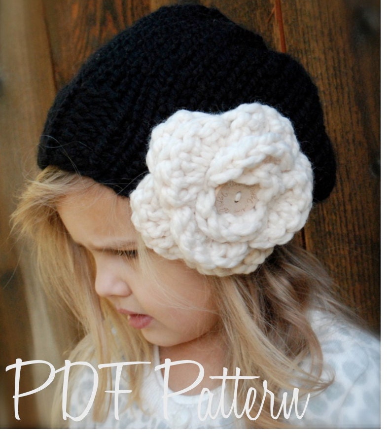 Knitting PATTERN-The Dahlia Slouchy (Toddler, Child, and Adult sizes)