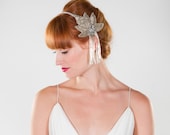 Headband- Great Gatsby Art Deco Inspired Fringe Leaf Headband