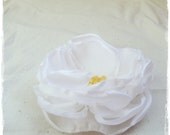 Wedding Fabric Flower, White Brooch, Bridal hair flower peony pin women fashion europeanstreetteam