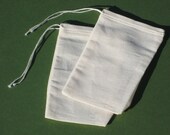 Tea Bags - 2 reusable 100 percent cotton bags - infuse your loose tea / cooking spices & herbs / bath herbs