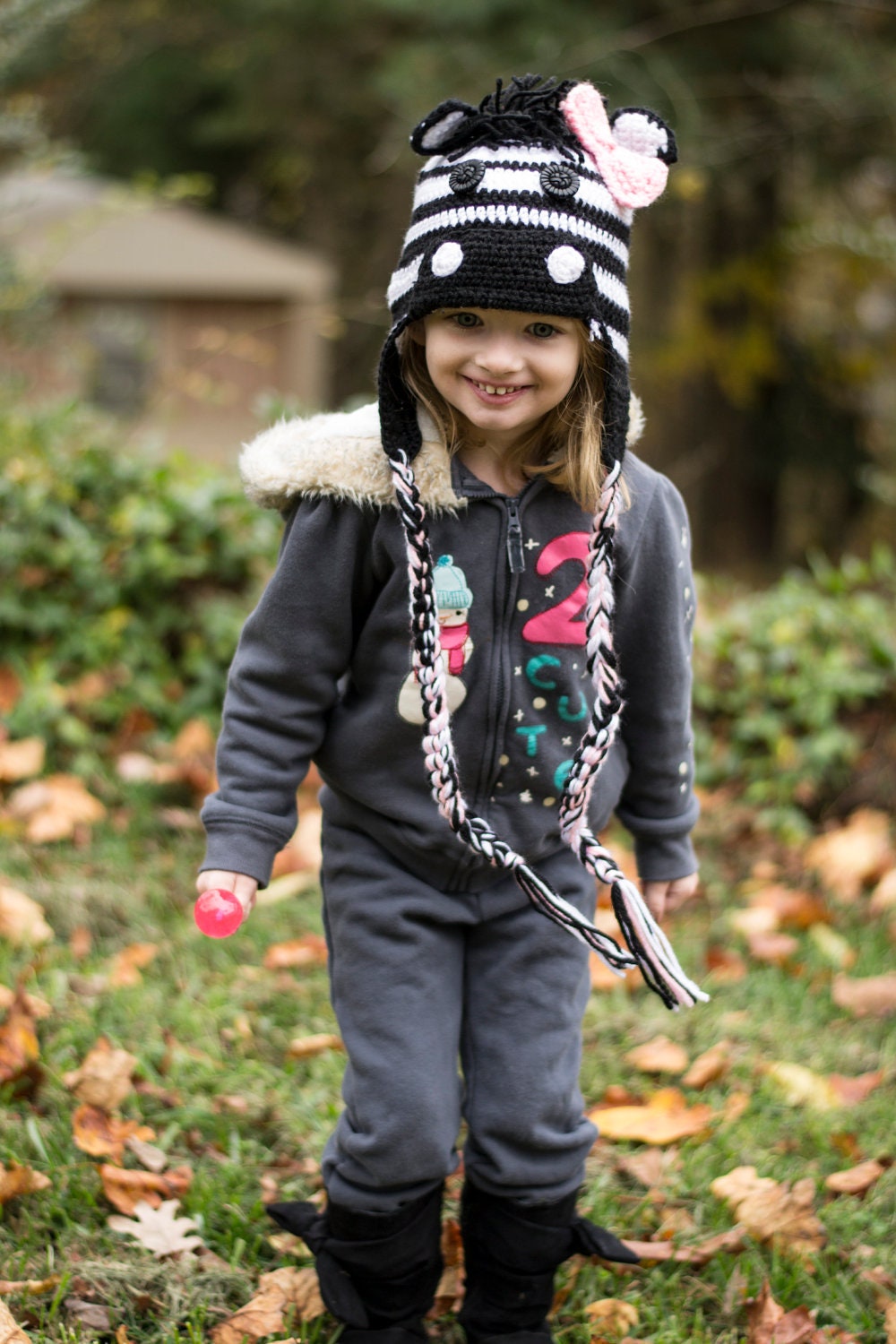 Custom Crochet Zebra Hat