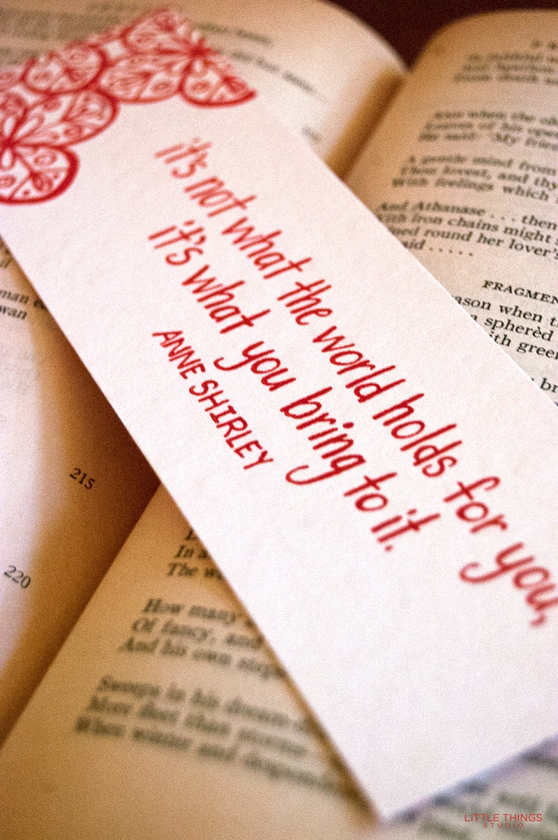 Anne Shirley Letterpress Bookmark