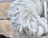 Handspun Yarn - Thick N Thin Yarn, Cream, White