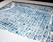 Philadelphia 8x10 Modern blueprint City Map watercolor