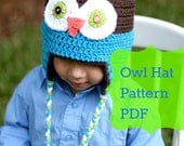 Owl Hat Pattern, Crochet Owl Hat Pattern, Crochet Pattern - Permission to Sell