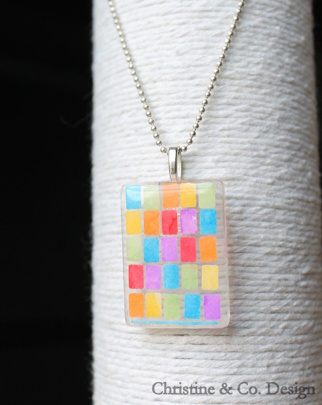 Multi Color Mosaic Glass Pendant/Handbag Charm