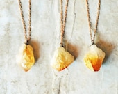 no. 58 - rough citrine nugget and vintage brass necklace