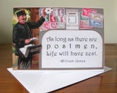 Notecards: Zesty French postman with quote, set of 3