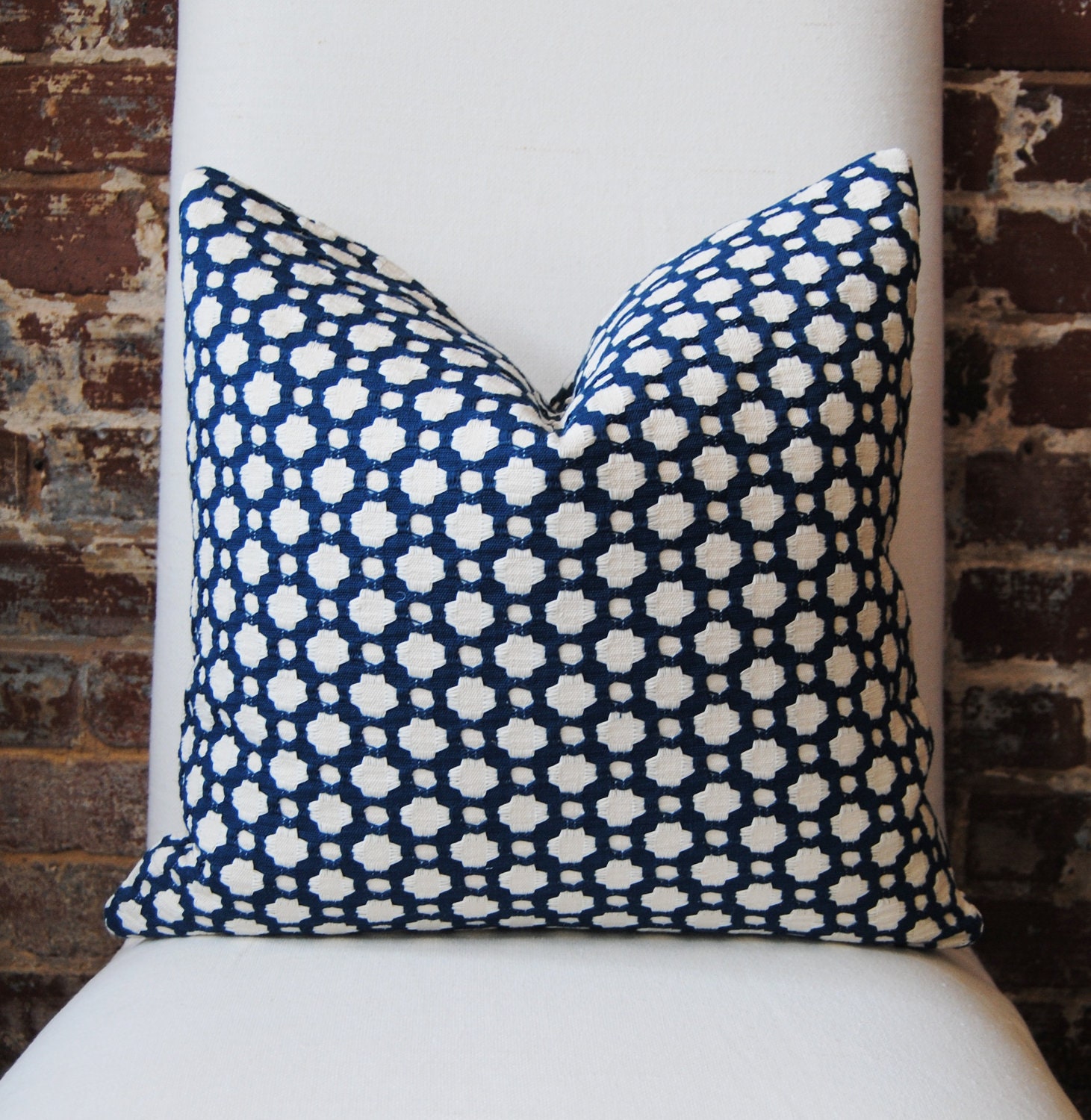 Betwixt - Indigo - Schumacher - 18 in square - Designer Pillow - Decorative Pillow - Throw Pillow