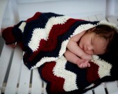 Crocheted waves baby blanket