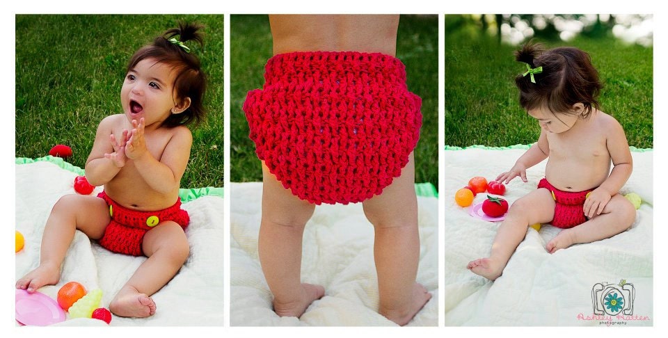 Crochet Pattern for Ripple Berry Diaper Cover - 3 sizes, newborn, 0-6 months, 6-12 months - Welcome to sell finished items