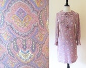 60s Mod Dress / 1960s Shift Dress /  Purple Cotton  Dress  / Neiman Marcus